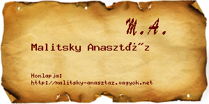 Malitsky Anasztáz névjegykártya